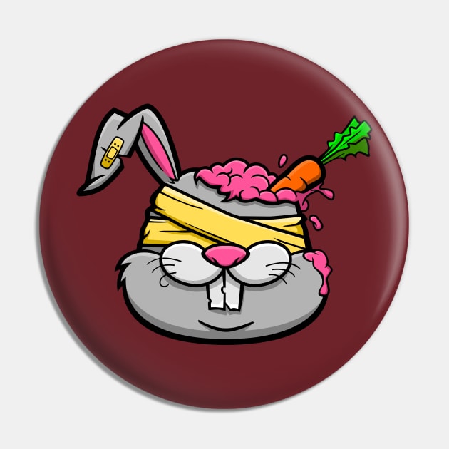 Brain Rabbit Head Pin by Pixel Poetry