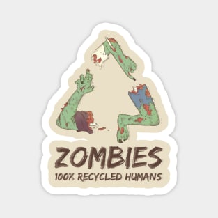 Zombies 100% Recycled Humans Magnet