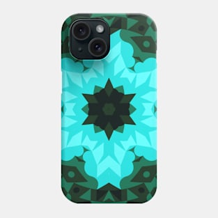 Retro Mandala Flower Blue and Green Phone Case