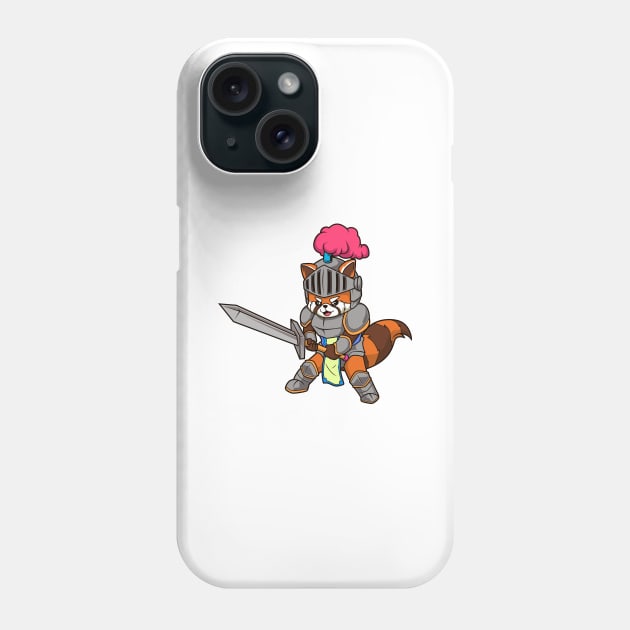 In Armor with Long Sword - Red Panda Phone Case by Modern Medieval Design