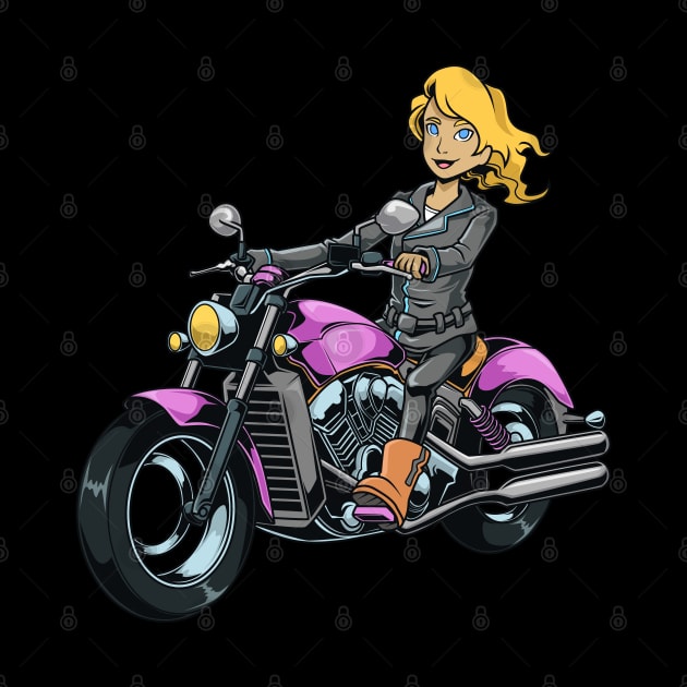 Girl on motorcycle by Modern Medieval Design