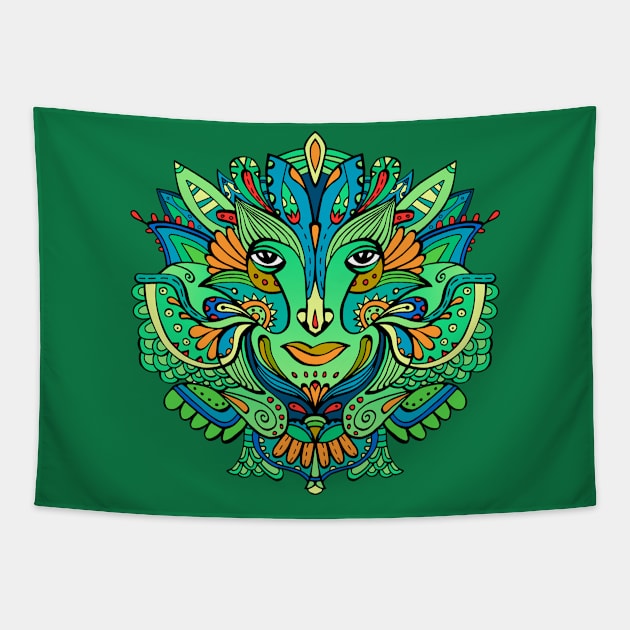 Flower elf / Green, blue palette Tapestry by Sonyara