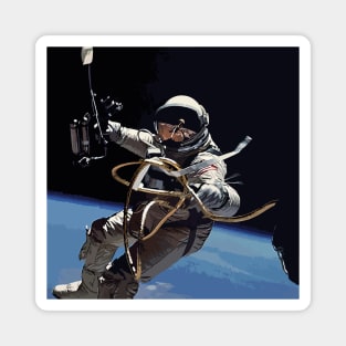 Astronaut Ed White's Spacewalk Colour Vector Art Magnet