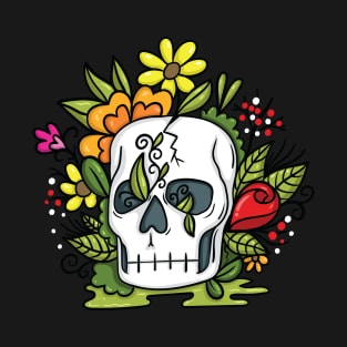 Skull with flower T-Shirt