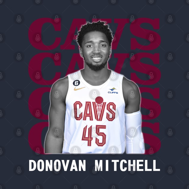 Cleveland Cavaliers Donovan Mitchell 45 by Thejockandnerd