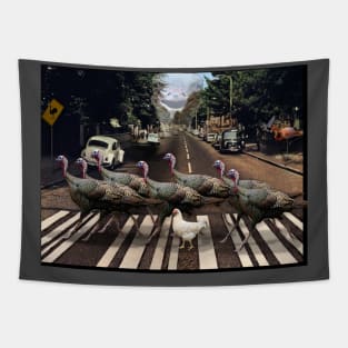 Abbey Road Without Beatles but with Birds Tapestry