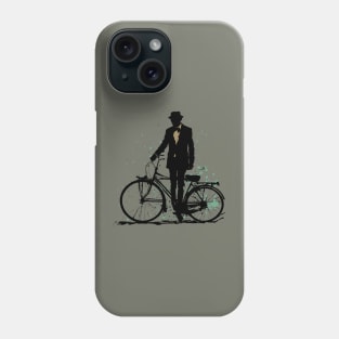 Vintage Style Man with Bicycle Phone Case