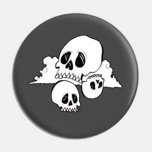 Minimalist Skull & Cloud Tattoo Design Pin