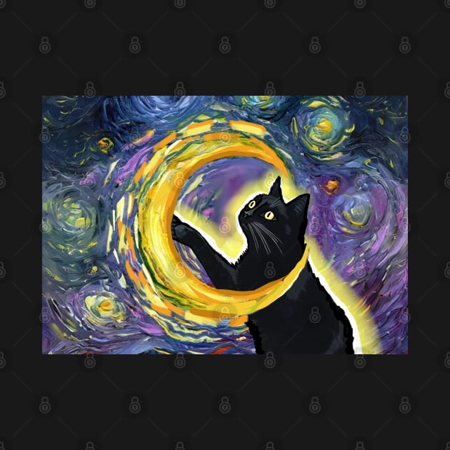 Luna the starry night cat by Art by Ergate