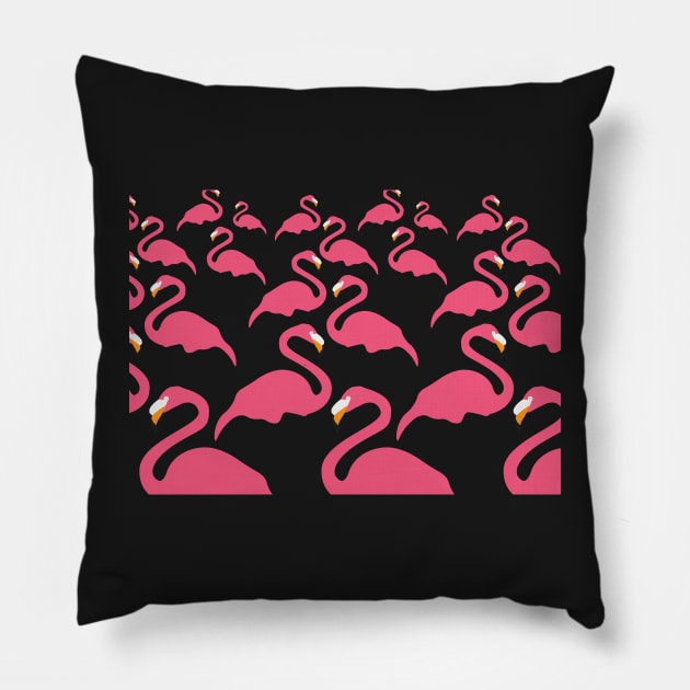 Pink Flamingo Tropical Bird Pattern Pillow by sigdesign