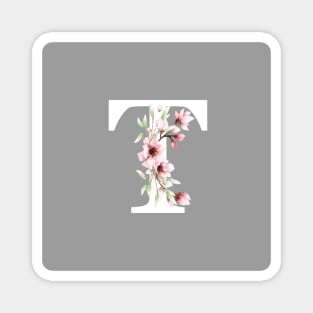 Letter T Monogram With Cherry Blossoms Magnet