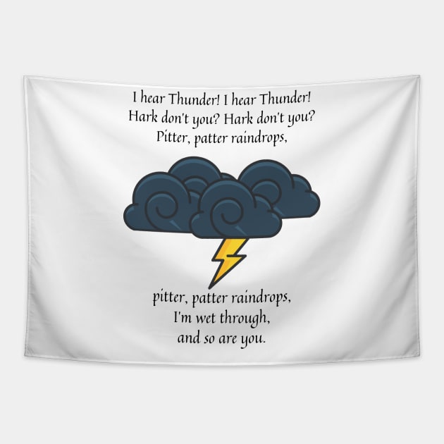 Pitter Patter Raindrops nursery rhyme (Hark Version) Tapestry by firstsapling@gmail.com