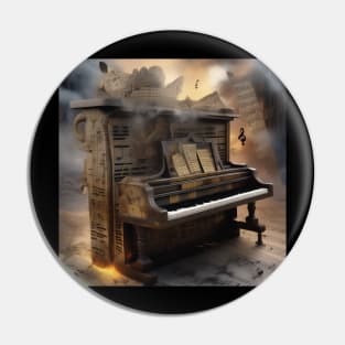 Abstract image of a piano and musical symbols Pin