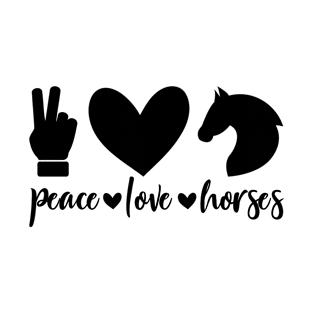 Peace love horses gift riding T-Shirt