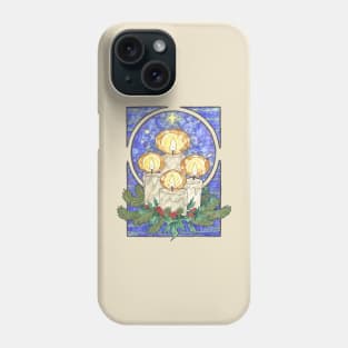 Winter Offering of Holly Berries and Pine Yule Art Nouveau Spirits of Winter Series Phone Case