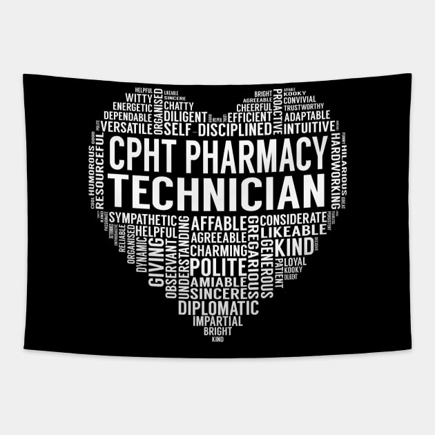 Cpht Pharmacy Technician Heart Tapestry by LotusTee