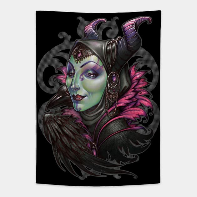 Mistress of Evil Tapestry by Medusa Dollmaker