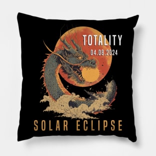 Totality Solar Eclipse 04.08.24 Dragon Sun April 8 2024 Pillow