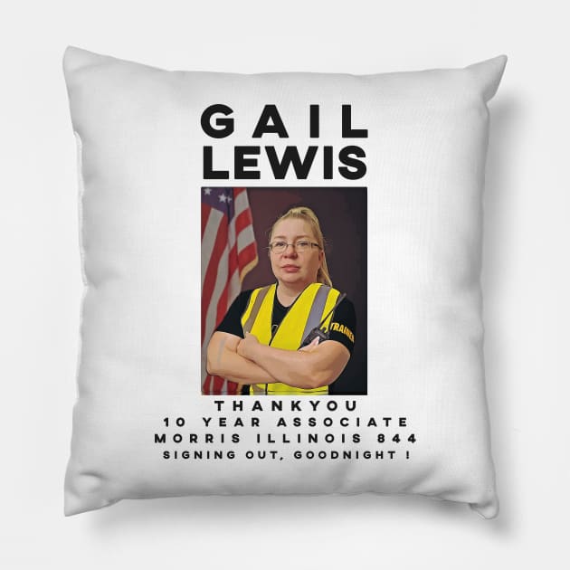 Gail Lewis tribute | Black Font Pillow by clownescape