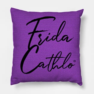 Grape Text B back Cat Frida Cathlo version of - Frida Kahlo Pillow