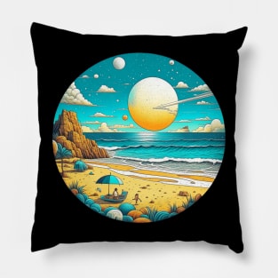 A Beach in Space Pillow