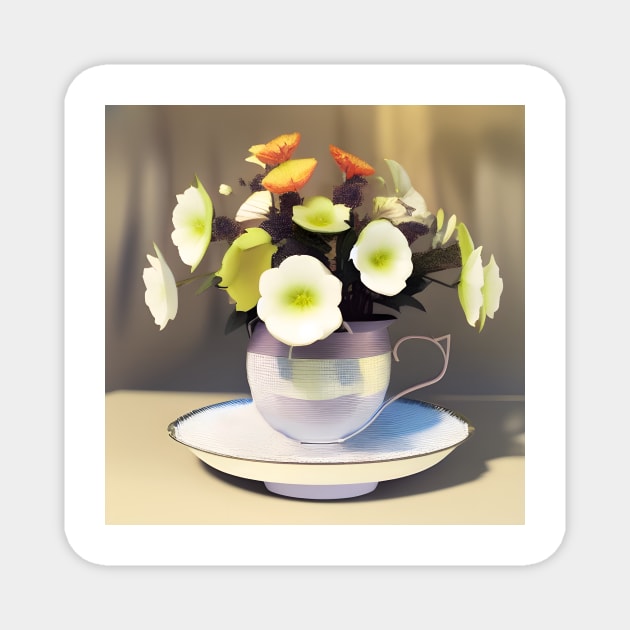 Flowers in A Teacup Magnet by DANAROPER