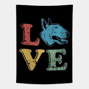 Love Bull Terrier Dog Owner Retro Style Design Tapestry