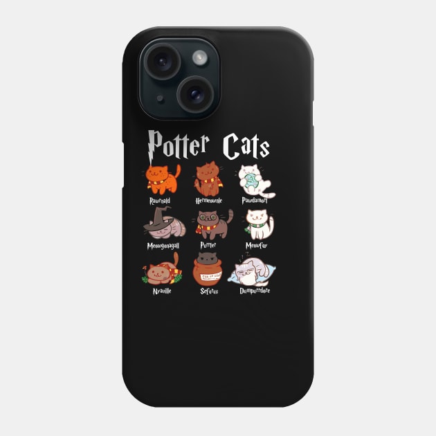 Potter Cats t-shirt Funny Gifts For Cat Lovers Phone Case by HomerNewbergereq
