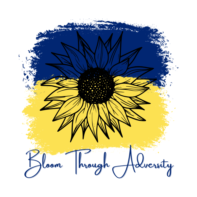 Bloom Through Adversity - Sunflower/Ukrainian Flag (Paint Streak) by Tanglewood Creations