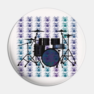 Drum Kit on a drum Background Pin