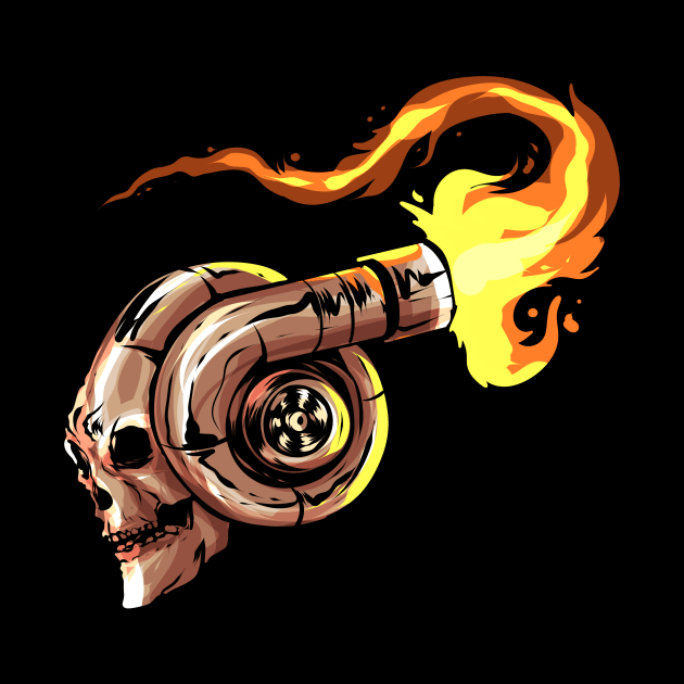 Turbocharger Skull with Fire Turbo Car Boost Tuner Tuning by ChrisselDesigns