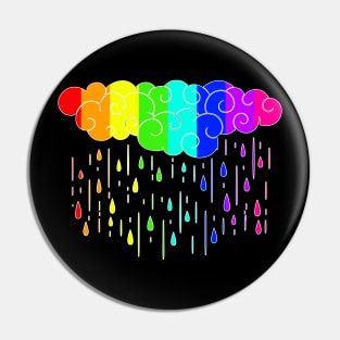 Rainbow Rain Cloud Pin