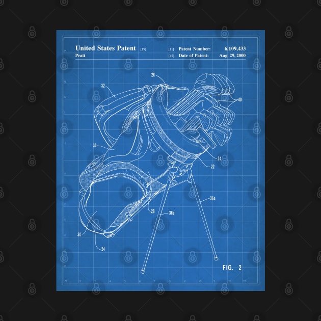 Golf Bag Patent - Golfer Golfing Caddy Art - Blueprint by patentpress