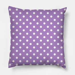 Purple and White Polka Dots Pattern Pillow