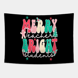 Groovy Merry Teacher Bright Student Christmas Teaching Tapestry