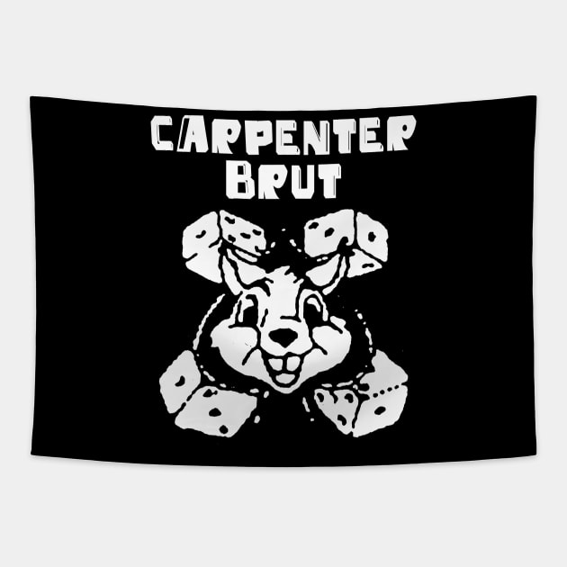 carpenter brut bunny dice Tapestry by doggo babushka