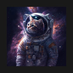 Astronaut Cat in Space T-Shirt