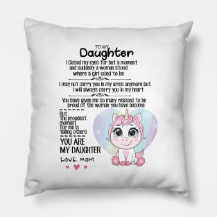 To My Daughter Unicorn Lover Pillow