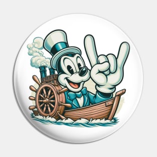 Rock On Steamboat Willie Pin