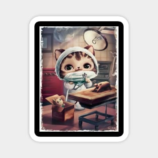 Cute cat surgeon Magnet