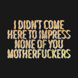 I Didn't Come Here To Impress None Of You Motherfuckers T-Shirt