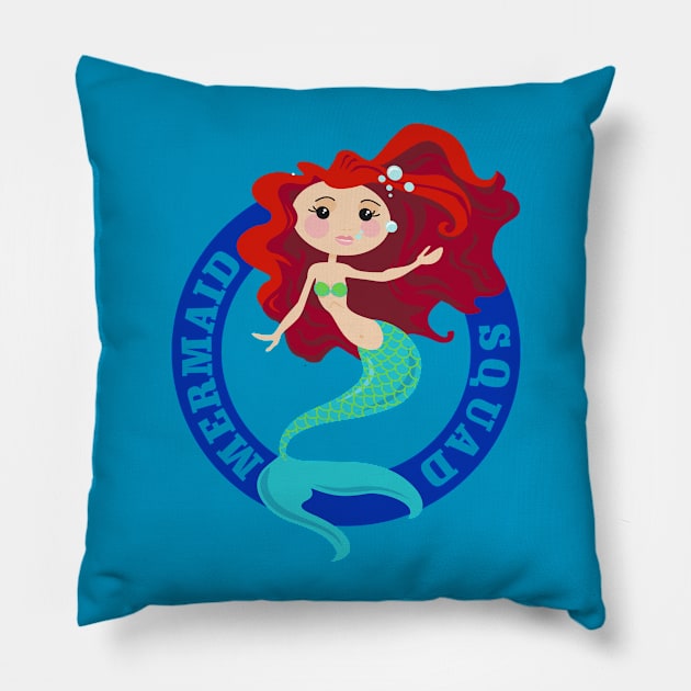 Mermaid Squad Pillow by DavesTees