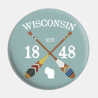 Paddle Wisconsin, WI Lake Life Painted Oars Pin