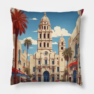 San Antonio Texas United States of America Tourism Vintage Poster Pillow