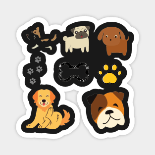 Dog 8 pk Stickers Collection Magnet