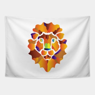 Cute Colorful Lion Shape Head Drawing Tapestry