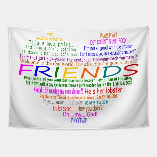 Friends TV Quotes Heart Tapestry by snknjak