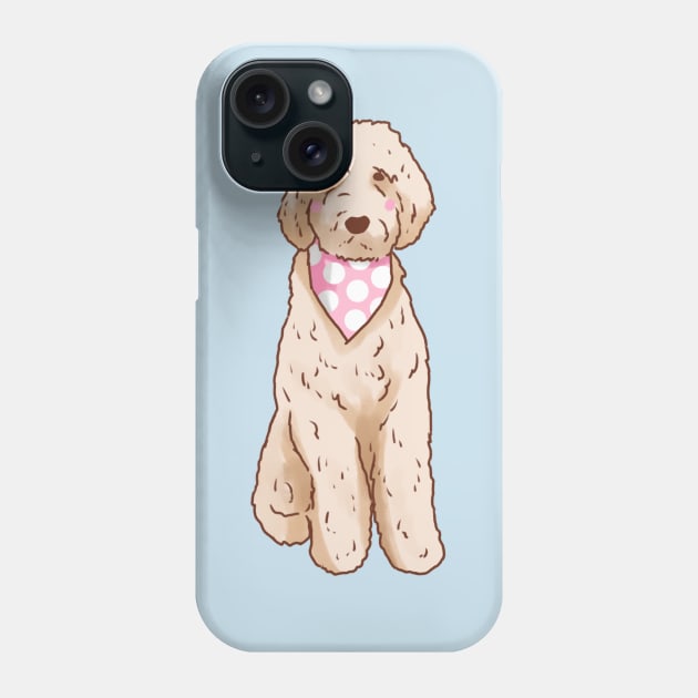 Cute Golden Doodle drawing Phone Case by Mayarart