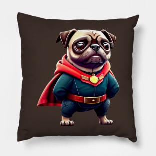 Pug in Mystic Wizard Costume - Cute Pug Dressed as a Sorcerer Pillow