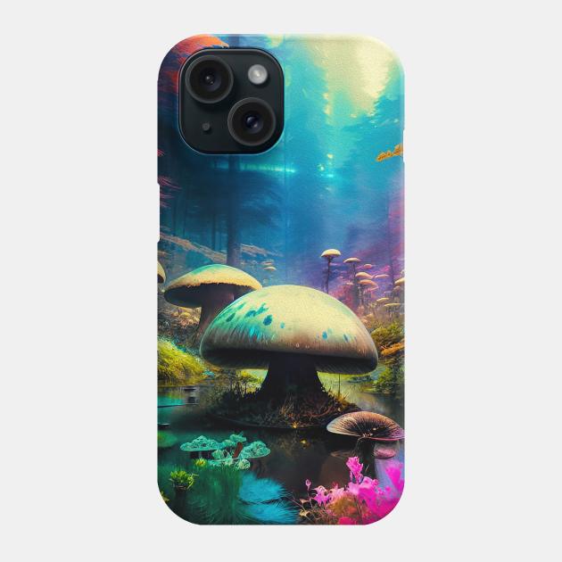 Abstract Another World Mushrooms Phone Case by Voodoo Production